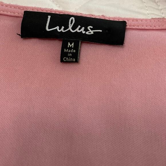 Lulu’s Blush Pink Lace Mini Dress Size medium Coquette Balletcore Romantic - Picture 3 of 9